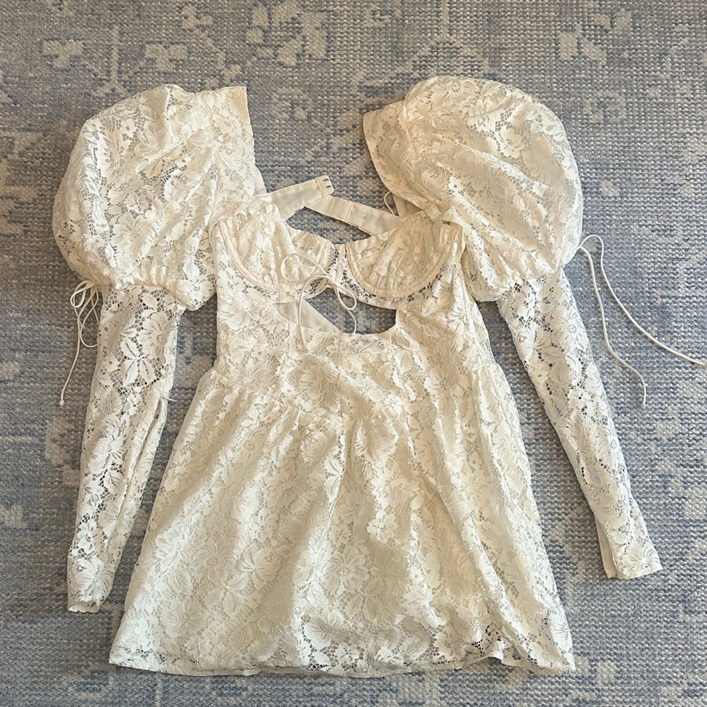 For Love And Lemons Lace Puff Sleeve dress